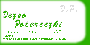 dezso polereczki business card